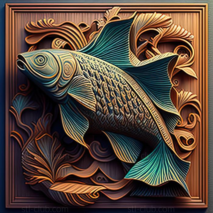 3D model st Astatotylapia fish (STL)